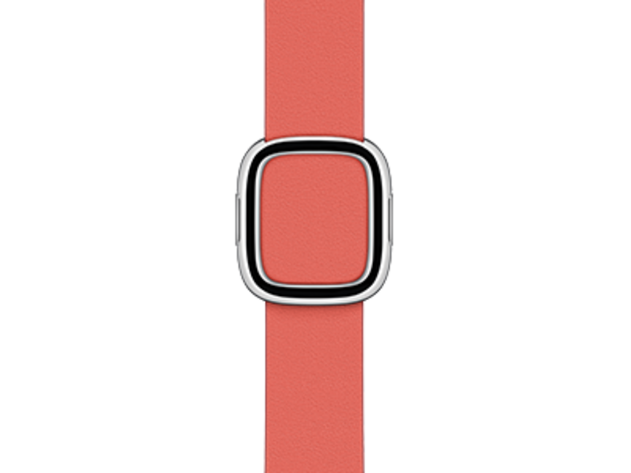 Apple Watch 38/40/41 mm Modernes Lederarmband, zitruspink, klein